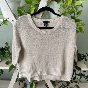 H&M S beige short-sleeved sweater